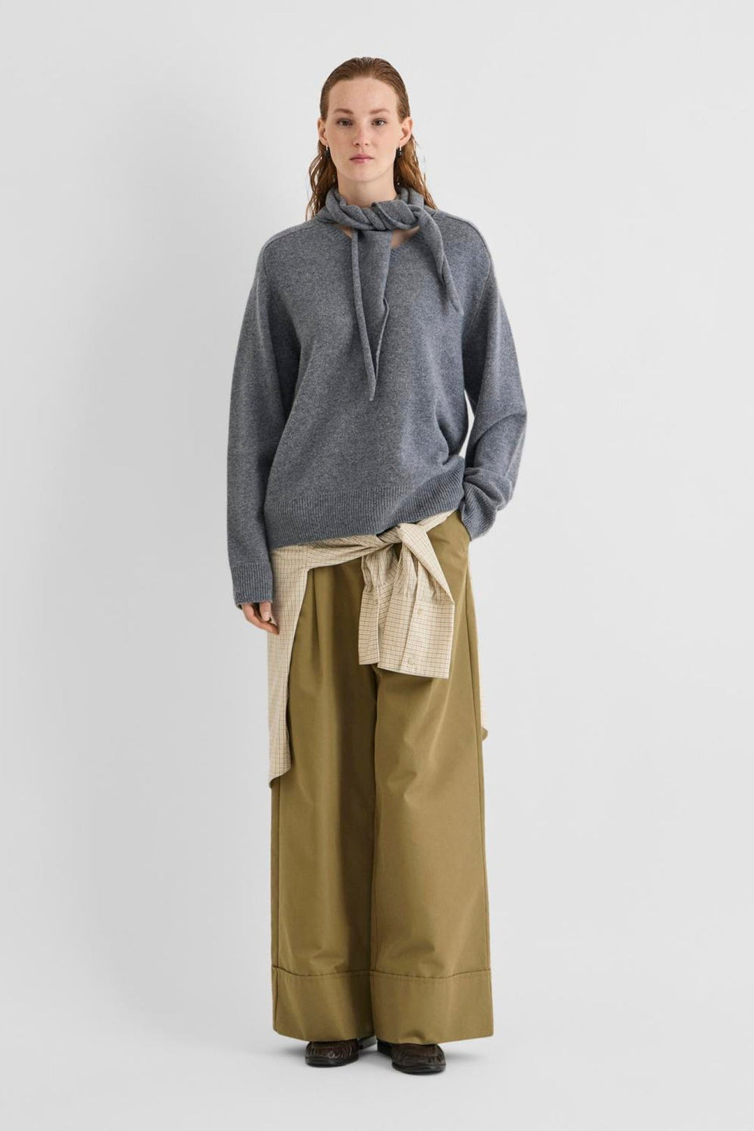 Rouge Edit - Striktrøje - Dark Grey Melange - Kate