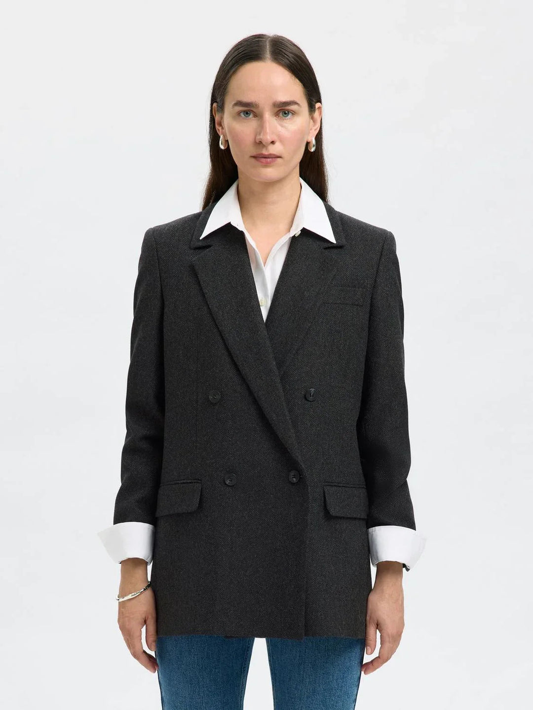 Selected Femme - Blazer - Black Wool - Elin - Stilkompagniet.dk