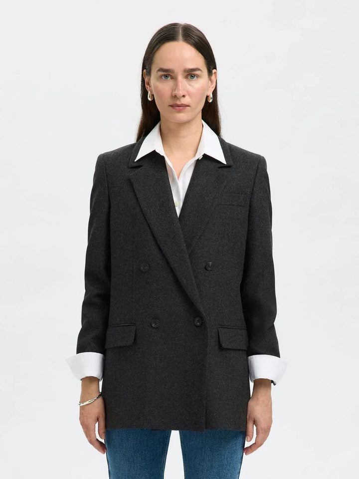 Selected Femme - Blazer - Black Wool - Elin - Stilkompagniet.dk
