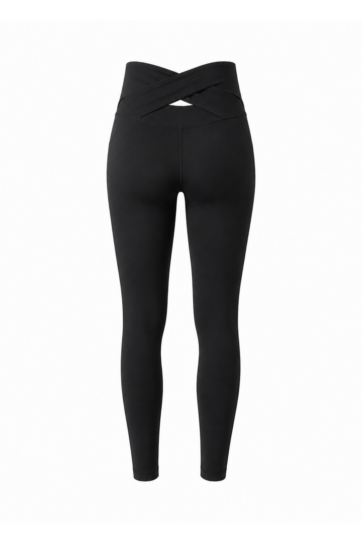 Yoga leggings med krydsning - Fitness shape wear Thilde - Sassy Copenhagen